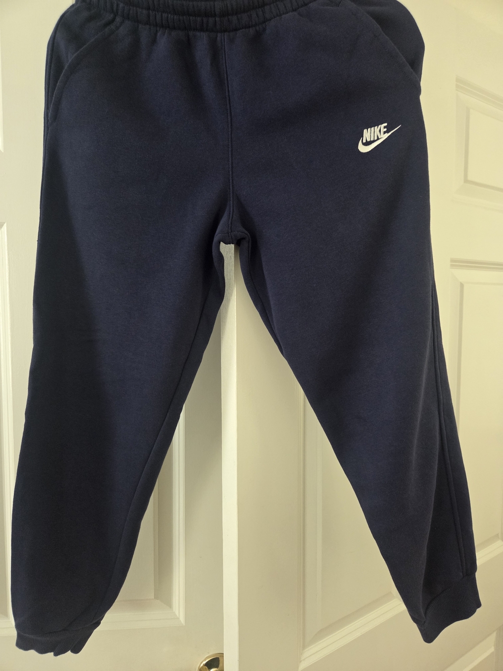 Nike preloved Kids Dark Navy Jogger Sweatpants with White Logo